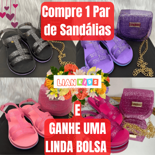 Sandália Papete Infantil (Ganhe de Brinde Bolsa Blogueirinha)