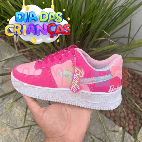 Tênis Barbie Pink com Cadarço e Chaveirinho – O Presente Perfeito para o Dia das Crianças | 20% OFF