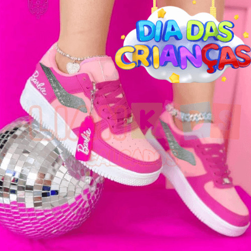Tênis Barbie Pink com Cadarço e Chaveirinho – O Presente Perfeito para o Dia das Crianças | 20% OFF
