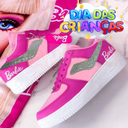 Tênis Barbie Pink com Cadarço e Chaveirinho – O Presente Perfeito para o Dia das Crianças | 20% OFF