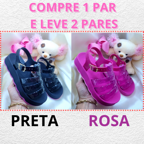 Sandálias Papete Infantil Glitter (COMPRE 1 PAR E GANHE OUTRO PAR)