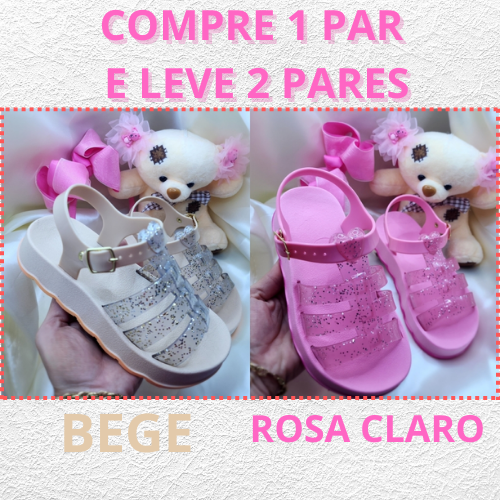 Sandálias Papete Infantil Glitter (COMPRE 1 PAR E GANHE OUTRO PAR)
