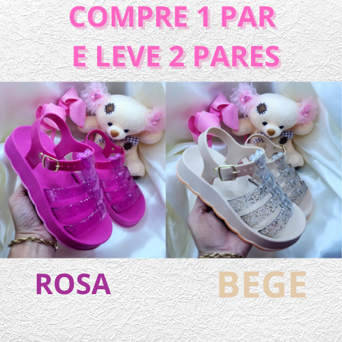 Sandálias Papete Infantil Glitter (COMPRE 1 PAR E GANHE OUTRO PAR)