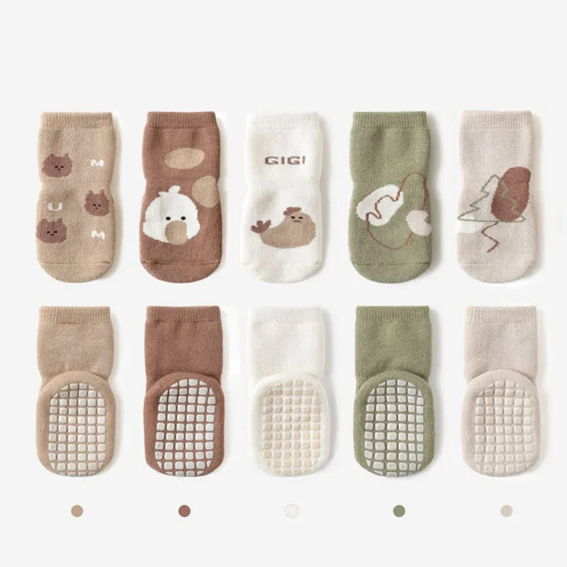 Kit 5 Pares Meias Infantil Antiderrapante