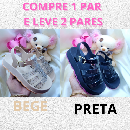Sandálias Papete Infantil Glitter (COMPRE 1 PAR E GANHE OUTRO PAR)