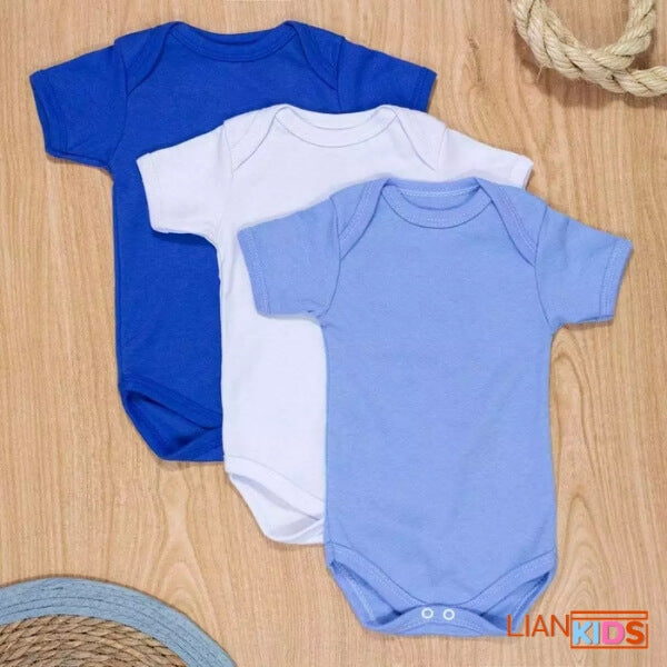 Kit 5 Body Manga Curta Liso Infantil Bebê | Conforto e Estilo para os Primeiros Meses