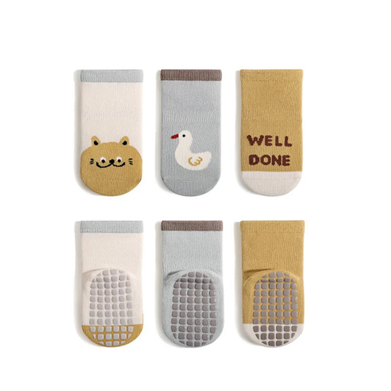 Kit 3 Pares Meias Infantil Antiderrapante