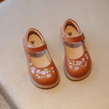 Sapato Infantil Feminino Bordado Flores c/ velcro