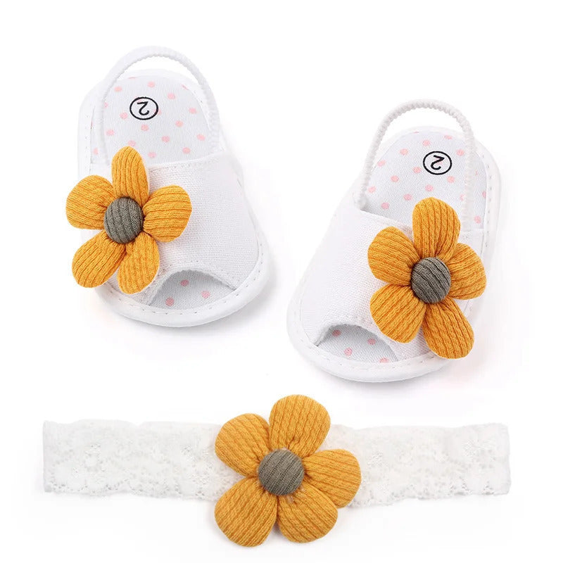 Chinelinho de Algodão - Flor e Laço (Lian Kids)