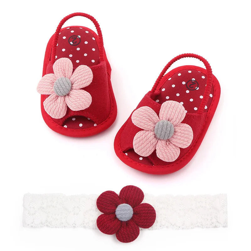 Chinelinho de Algodão - Flor e Laço (Lian Kids)