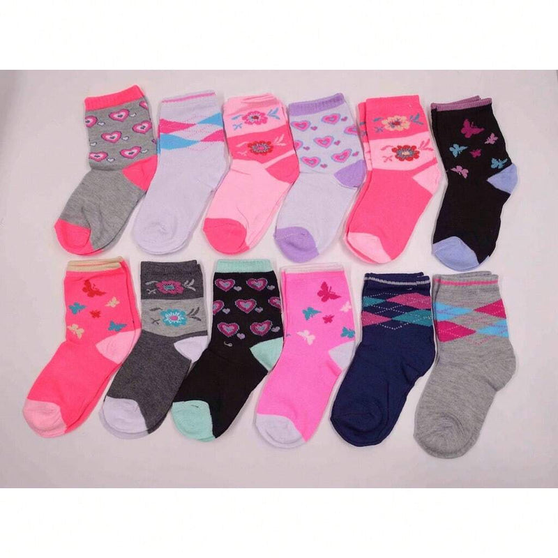 Kit 12 Pares de Meias Para Meninas Antiderrapante