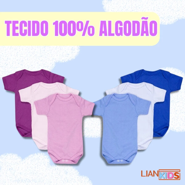 Kit 5 Body Manga Curta Liso Infantil Bebê | Conforto e Estilo para os Primeiros Meses