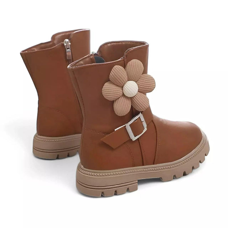 Bota Infantil de Couro Flower