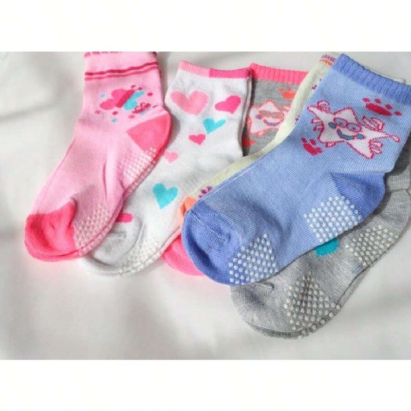 Kit 12 Pares de Meias Para Meninas Antiderrapante