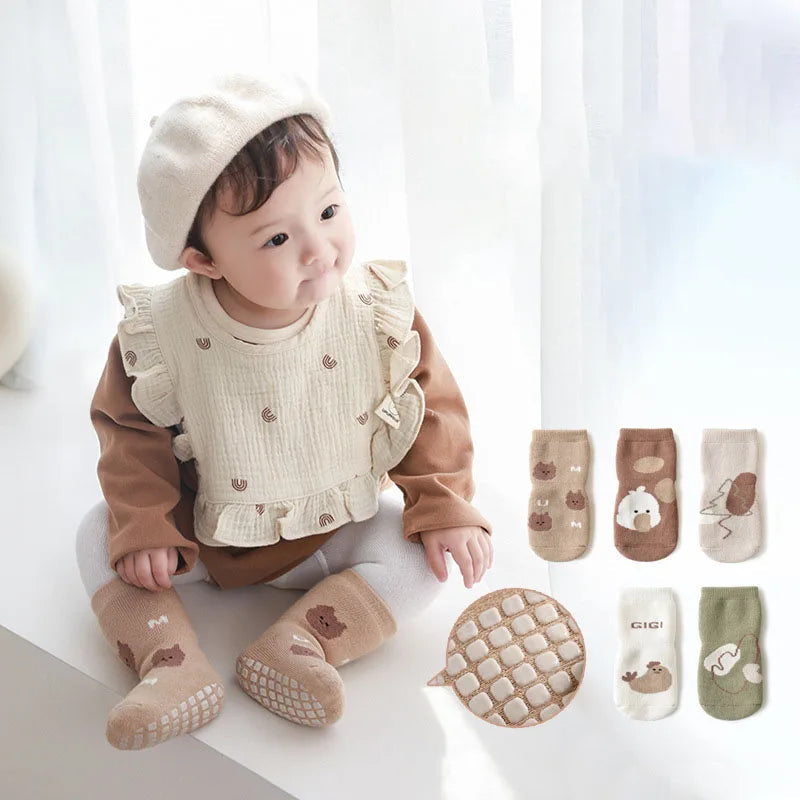 Kit 5 Pares Meias Infantil Antiderrapante