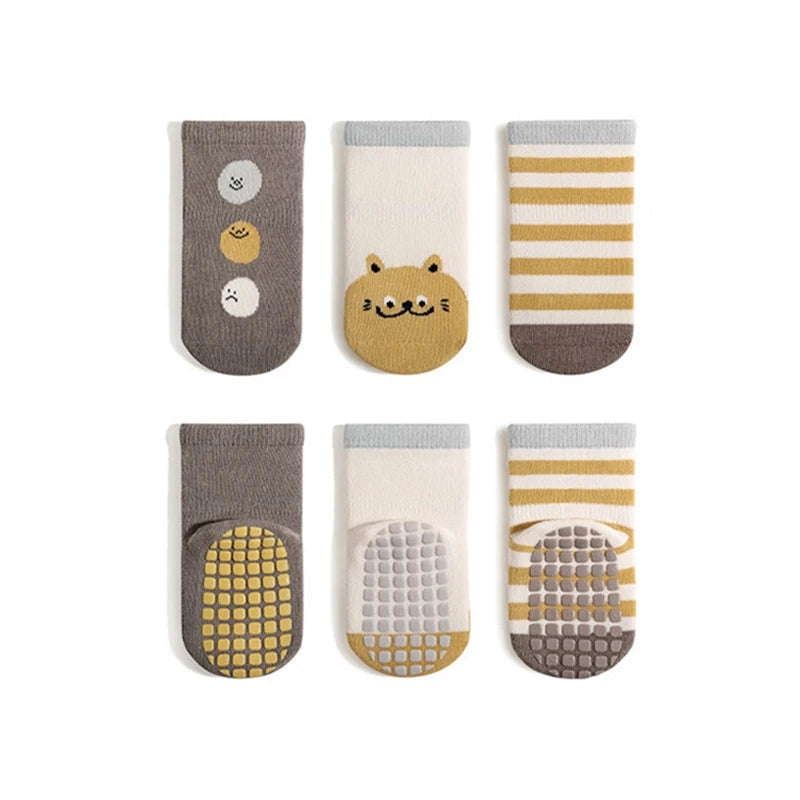 Kit 3 Pares Meias Infantil Antiderrapante