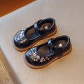 Sapato Infantil Feminino Bordado Flores c/ velcro